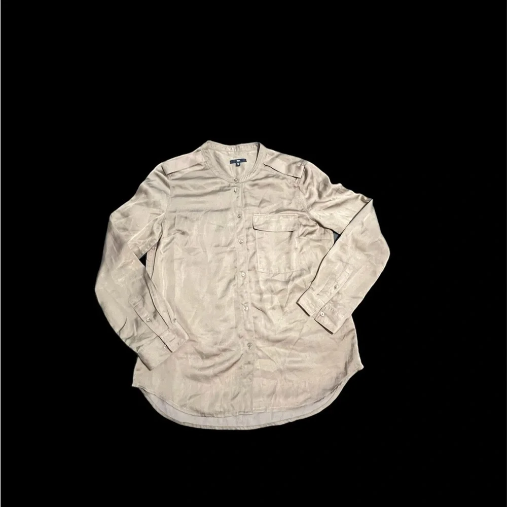 Gap Tan Button Down Blouse - Picture 4 of 7